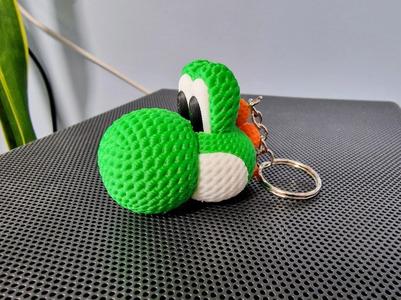 Crochet style Yoshi (ヨッシー Yosshī) Keyring