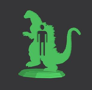 The Man in the Suit/Gojira Statue