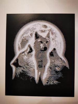 Wolf Wall Art Hueforge Design in multicolor