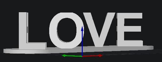 Love/Hate anamorphic text