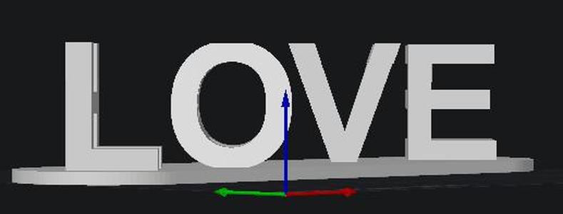 Love/Hate anamorphic text