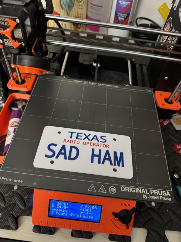 Sad Ham Radio Operator Licence Plate - TX