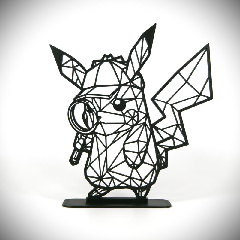 Geometric Low Poly Detective Pikachu
