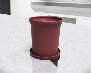 Flower pot/planter with attached tray