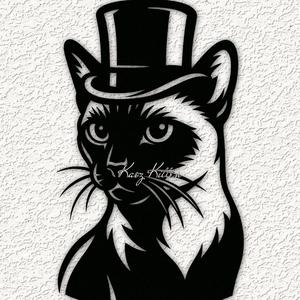 siamese cat hat wall art home decor