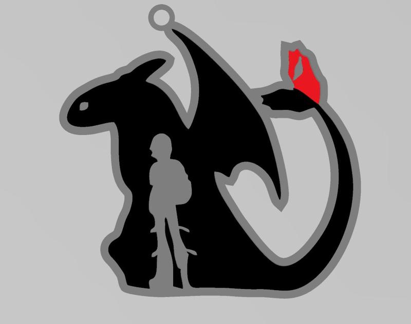Hiccup and Toothless Keychain (Multi-color without AMS)