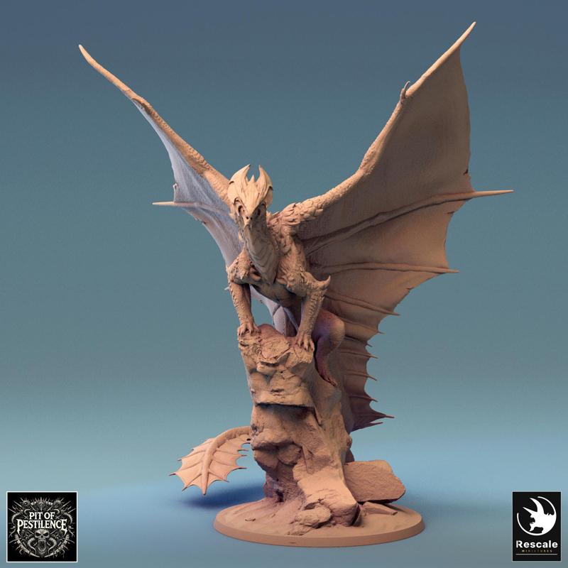 Legendary Metallic Brass Dragon Stand