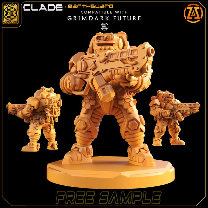CLADE - Space Dwarf - FREE SAMPLE - (4 Parts) - BE AWARE- Gunsupport arm scaling issue resolved