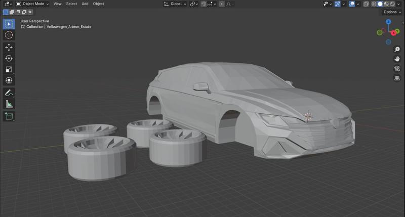 Low Poly 2024 Volkswagen Arteon Estate