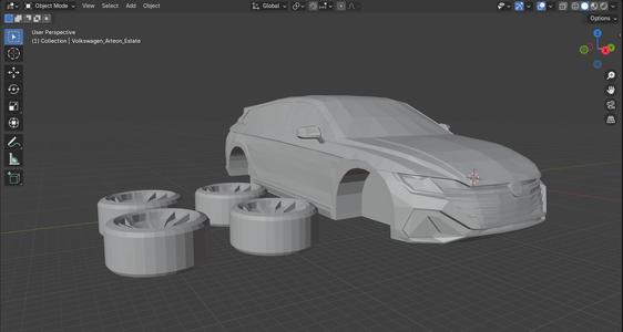 Low Poly 2024 Volkswagen Arteon Estate