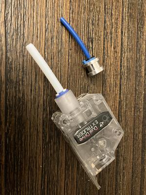 Ultimaker 6.35mm (0.25") Bowden Tube Pneumatic Fitting and Coupler Adapter for DDG/DDE style Dual Gear Extruders