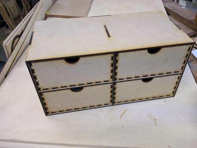 Laser cut 4 draw organizer 