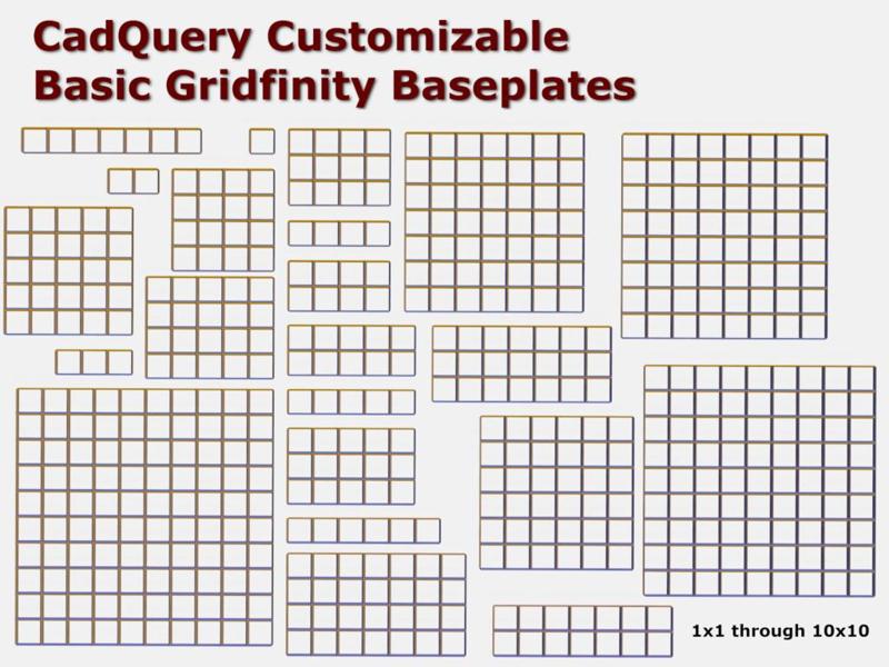 Basic Gridfinity Baseplates (CadQuery Customizable)