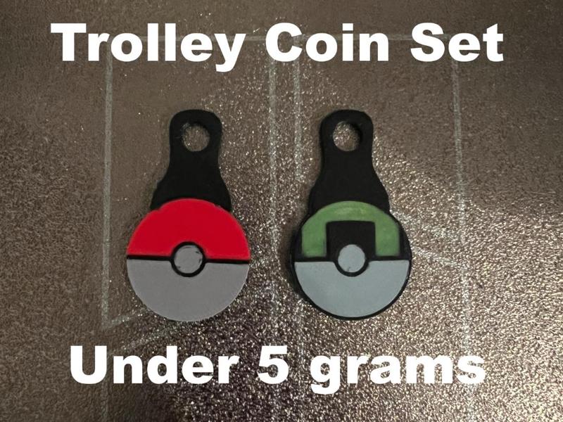 Set Pokeball Trolley Coin Keyring