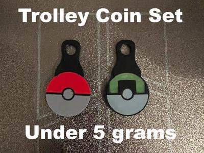 Set Pokeball Trolley Coin Keyring