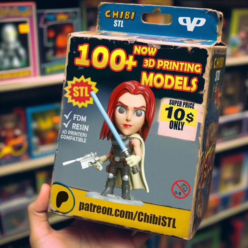 Mara Jade Chibi STL for 3D Printing ChibiSTL 3DXM