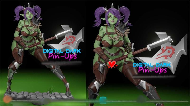 Orc Girl World of Warcraft with NSFW version and Miniatures
