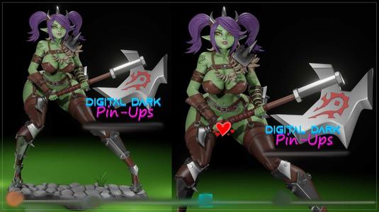 Orc Girl World of Warcraft with NSFW version and Miniatures