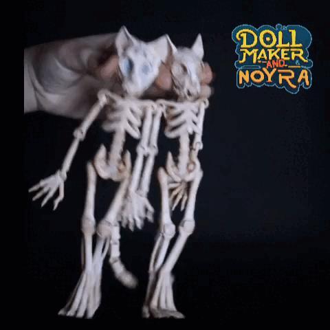 Skeleton furry cat