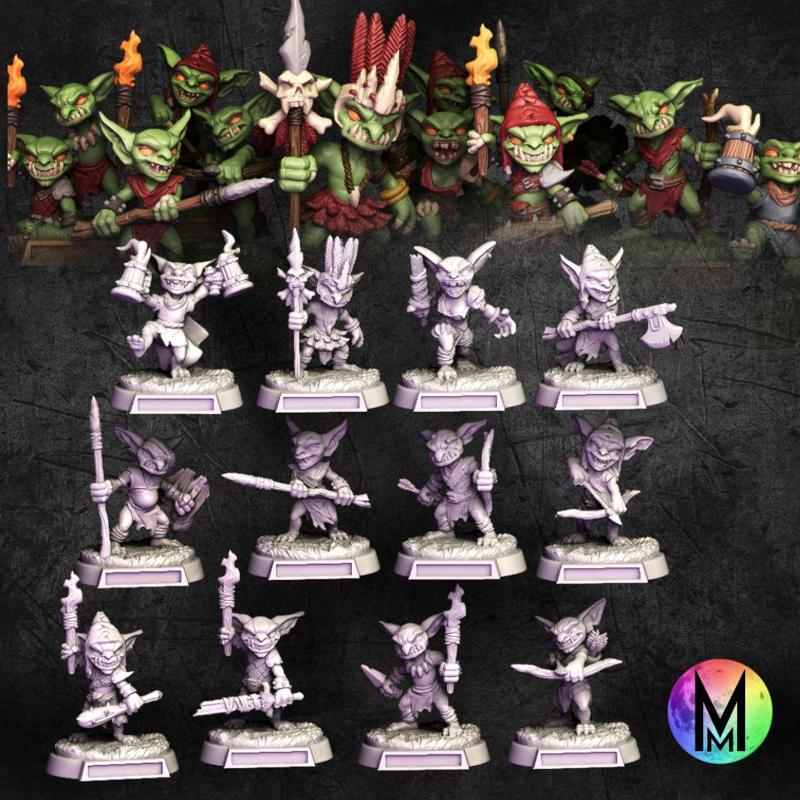 Goblins - Goblin Mega Bundle (Melee Goblins, Archer Goblins, Leader goblin & special Goblins) OPR goblins