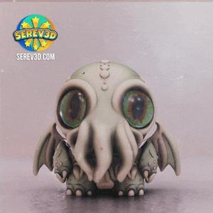 Cute Cthulhu – Flexi Bag Charm with Movable Head & Wings, No Supports 3D Print STL/3MF