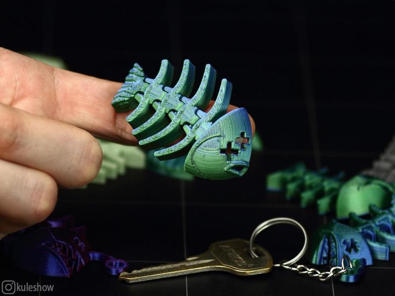 Flexi Flounder Bone Keychain