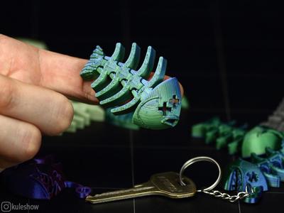 Flexi Flounder Bone Keychain