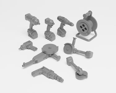 Power tools pack - Modern workshop accessories in 1/35 - Supported