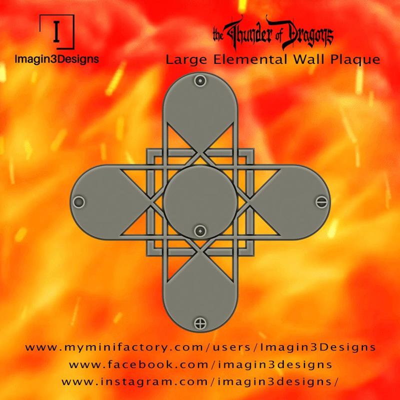 Elemental Dragons 42  Wall Display Plaque - Holds 5 Dragon Busts-