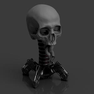 Biomechanical Skull "Headphone Stand"