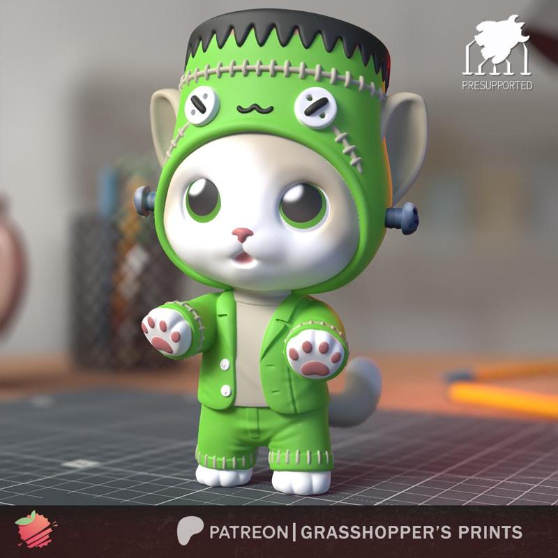 Halloween Frankenstein's Monster Cat
