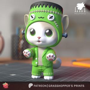Halloween Frankenstein's Monster Cat