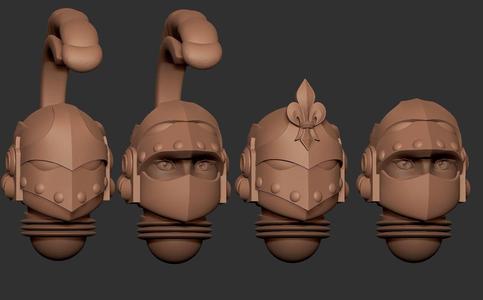 Anime set of Space nuns alternative helmets