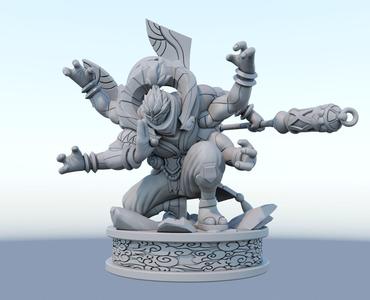 god staff jax league of legends 3d model