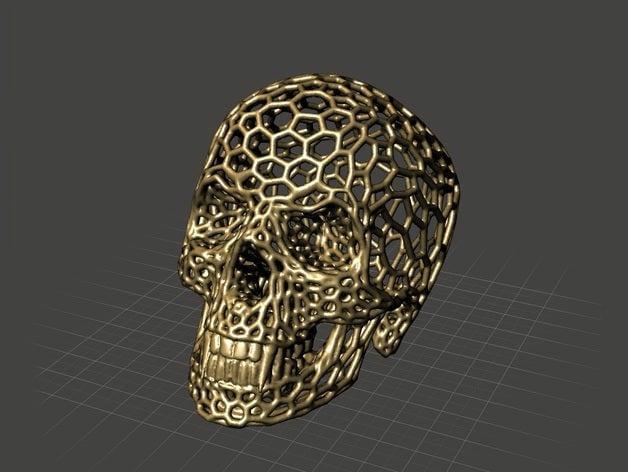3D Vampire Skull Voronoi Mesh
