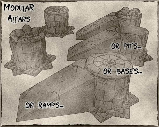 Modular Altars For Dungeons & Dragons, Warhammer Fantasy or tabletop games.
