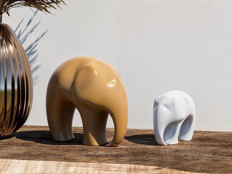 Minimalist Elephant Figurine - 3D Printable Decor
