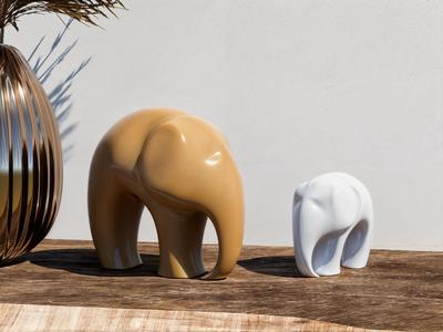 Minimalist Elephant Figurine - 3D Printable Decor