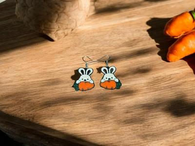 Carrot bunny earrings