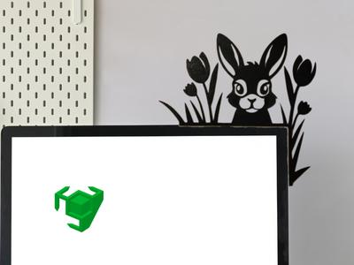 Easter Bunny Black Silhouette Corner Decor