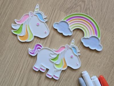 Cute Unicorn Horse Coloring Set Rainbow Fun Gift 