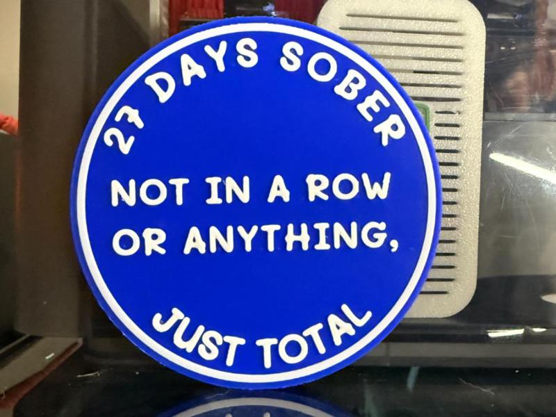 FUNNY 27 DAYS SOBER COASTER 