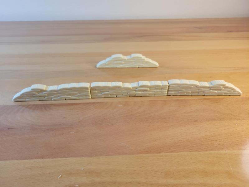 Army Men Sandbag fortifications (Straight wall)