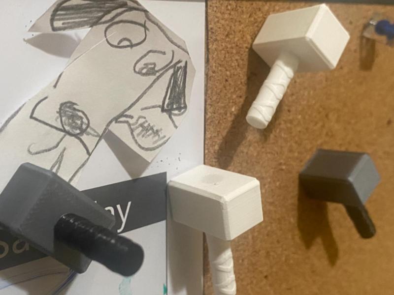 Mjolnir Fridge Magnet and Push Pin Set