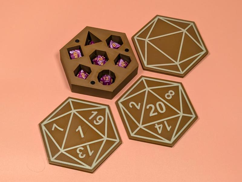 Gingerbread D20 Polyhedral Dice Set Holder