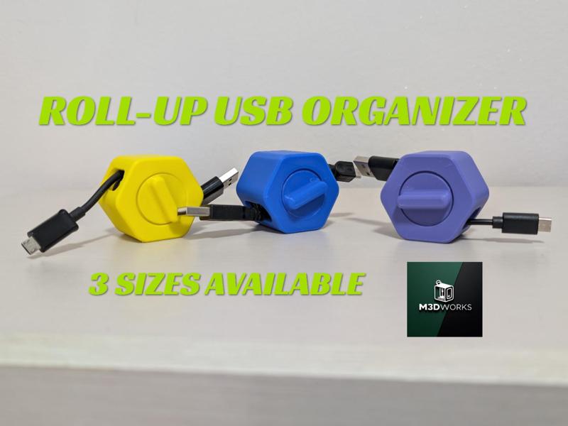 Roll-up cable organizer print in place (3 size)