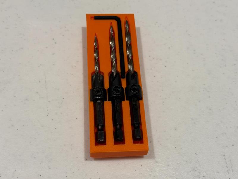 Gridfinity Milwaukee Countersink Drill Bit Holder