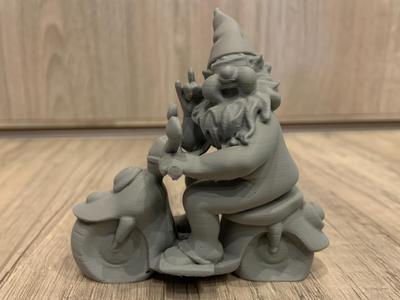 A Garden Gnome Rides a Motorcycle