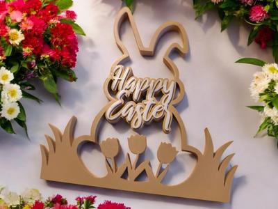 Happy Easter Easter Bunny Decoration Stand