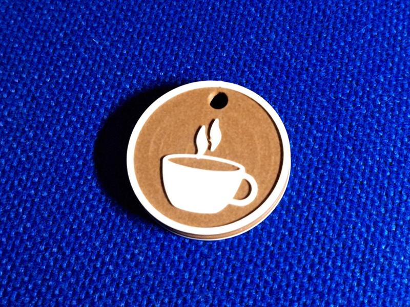 Coffe Cup rounded keychain